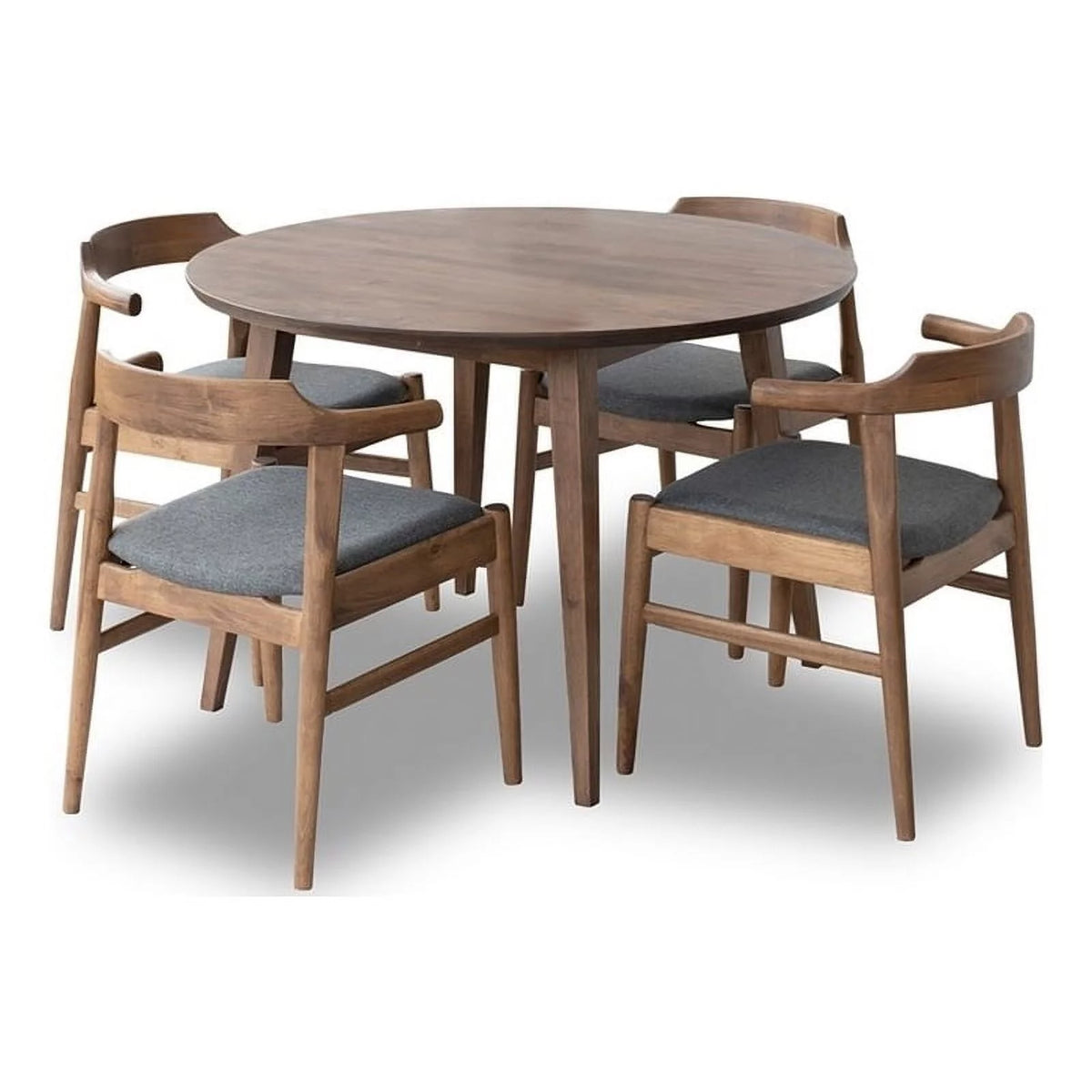 Solid Wood Walnut Dining Table and Chairs for 4 J18798