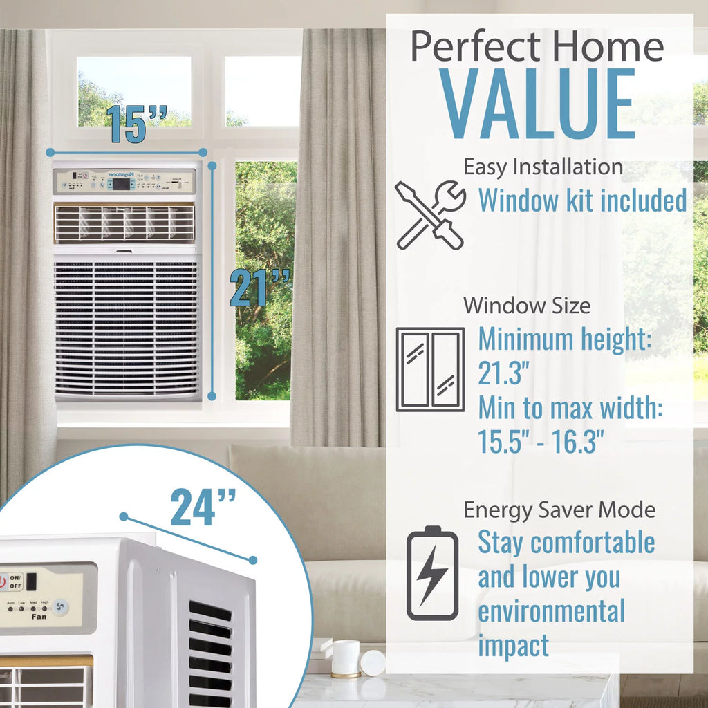 10,000 BTU 115-Volt Casement Window Air Conditioner, White J3000