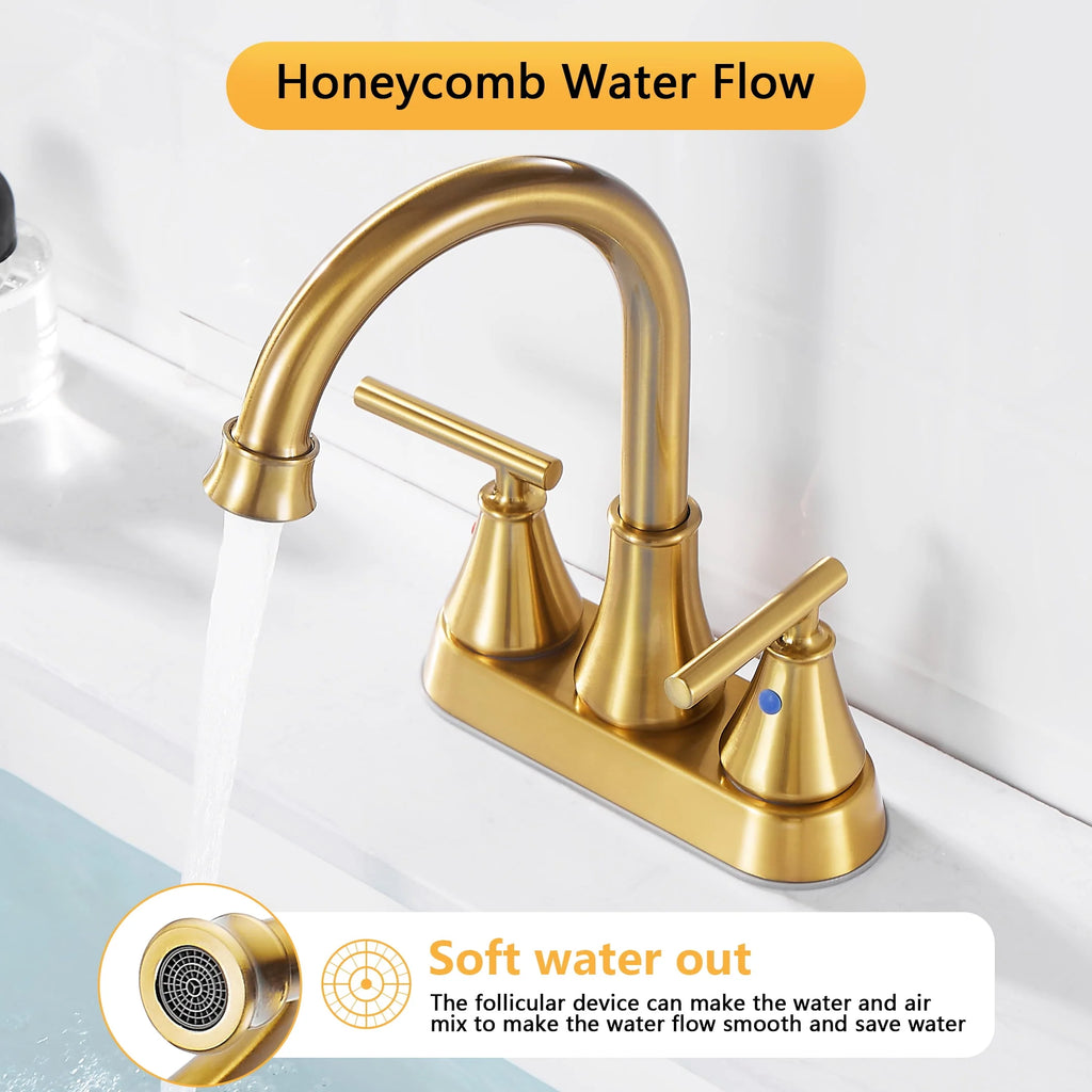 4 Inch 2 Handle Brushed Nickel Bathroom Sink Faucet A473