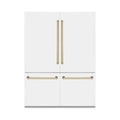 60 In. Built-In Refrigerator with Internal Water and Ice Dispenser in White Matte with Gold Accents R4221