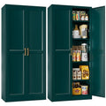 71" Tall White Metal Storage Cabinet with Doors and 4 Shelves Z645364
