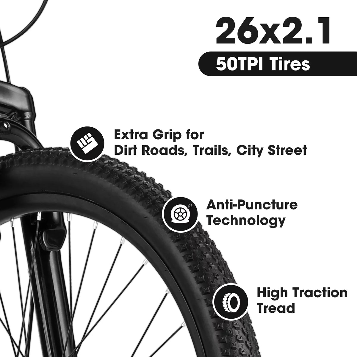 26 inch White Disc Brakes Mountain Bike H3190