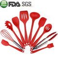 10 Pc Silicone Kitchen Cooking Utensils Set (Red) G77409