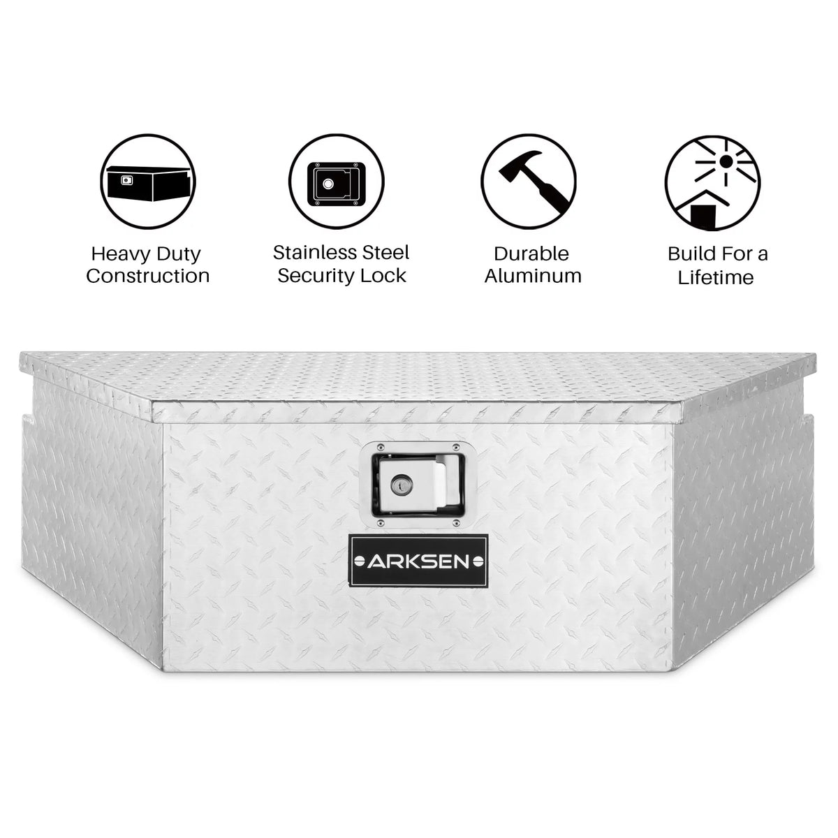 39 Diamond Plate Aluminum Trailer Tongue Box with Lock Key G690