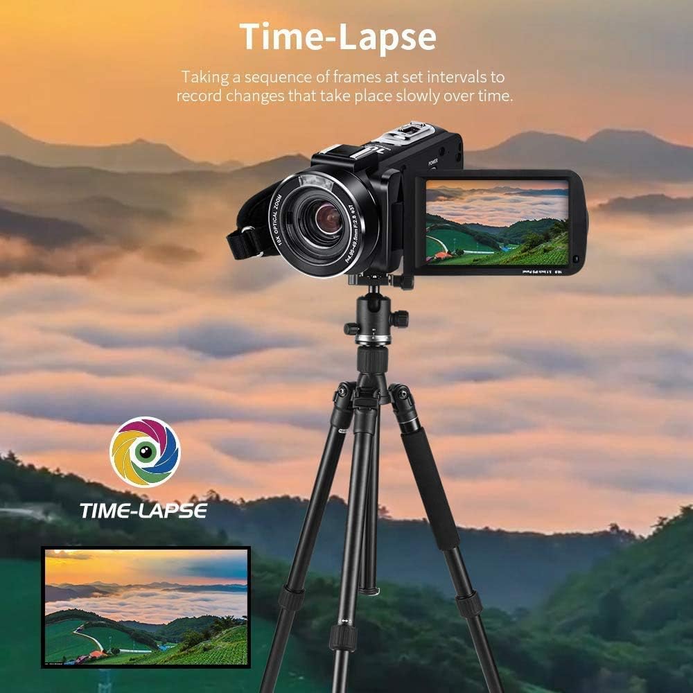 4K Video Camera Camcorder with Microphone and 32GB SD Card H707