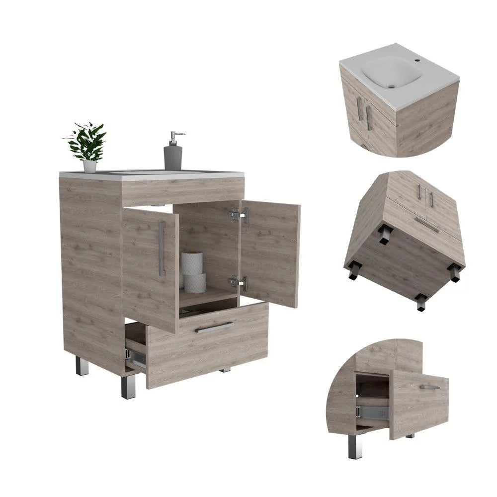 Light Gray Single Bathroom Vanity R7612
