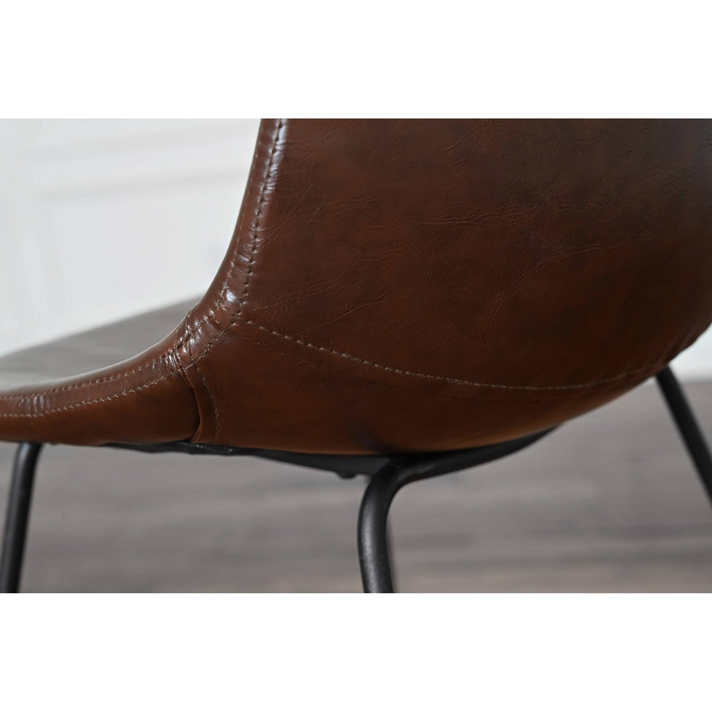 Faux Leather Bar Stool Set of 2 Brown Z5472