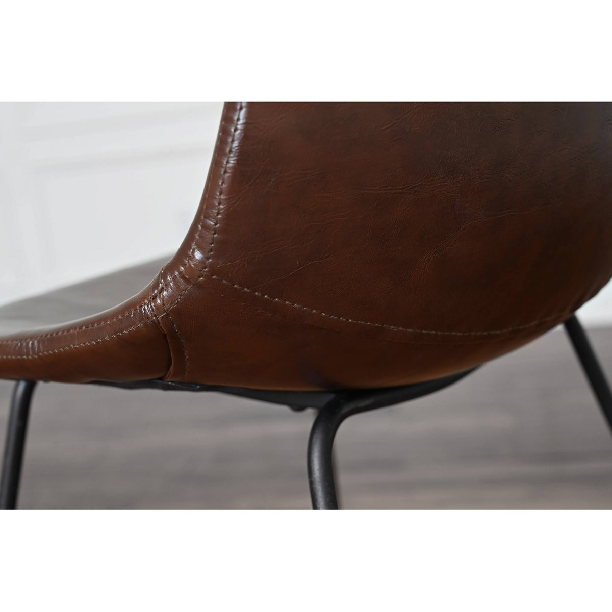 Faux Leather Bar Stool Set of 2 Brown Z5472