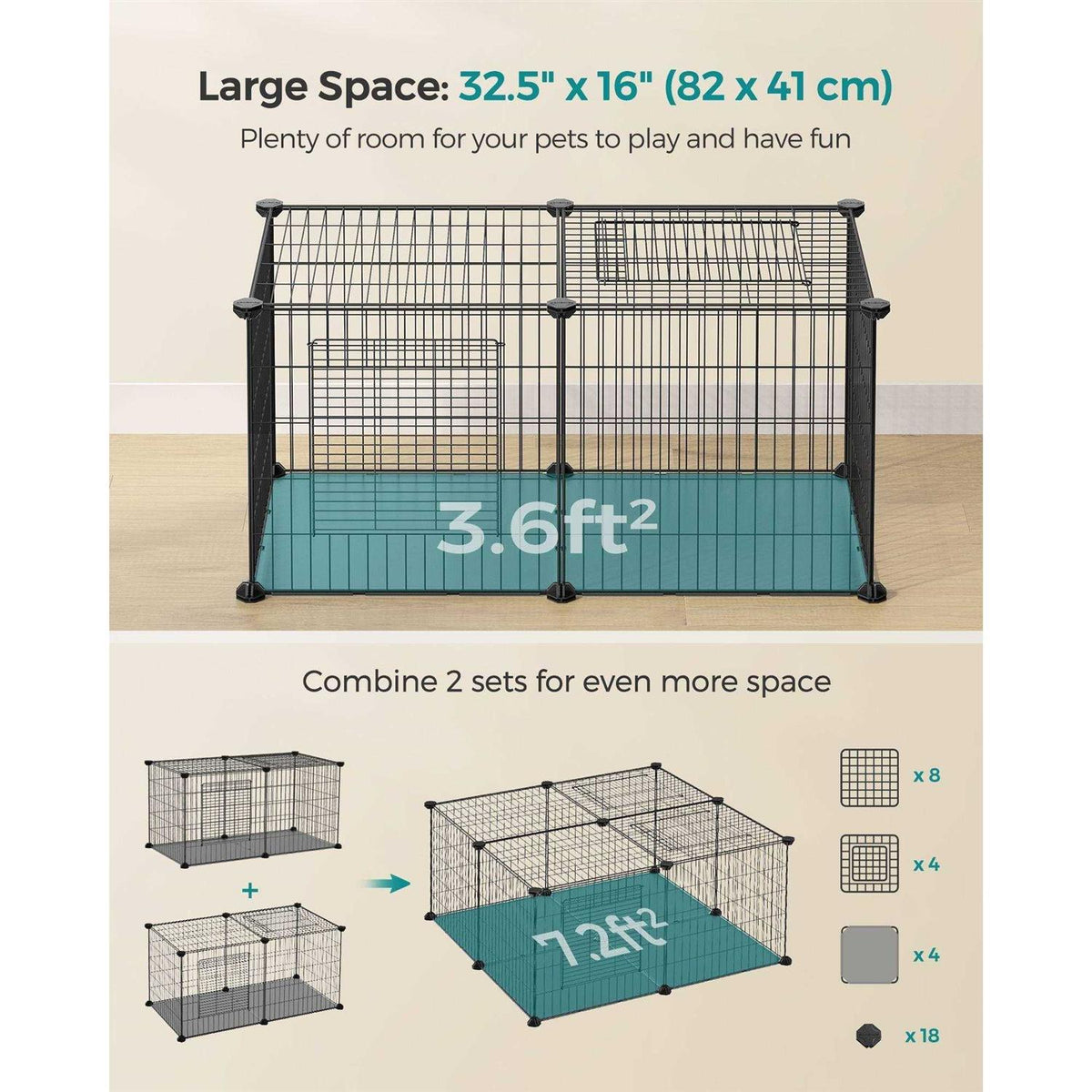 Small Animal Playpen with Top and Base U4541