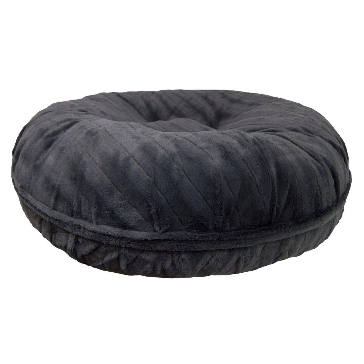 Small 30 inch Gray Faux Fur Bagel Pet Bed P9775