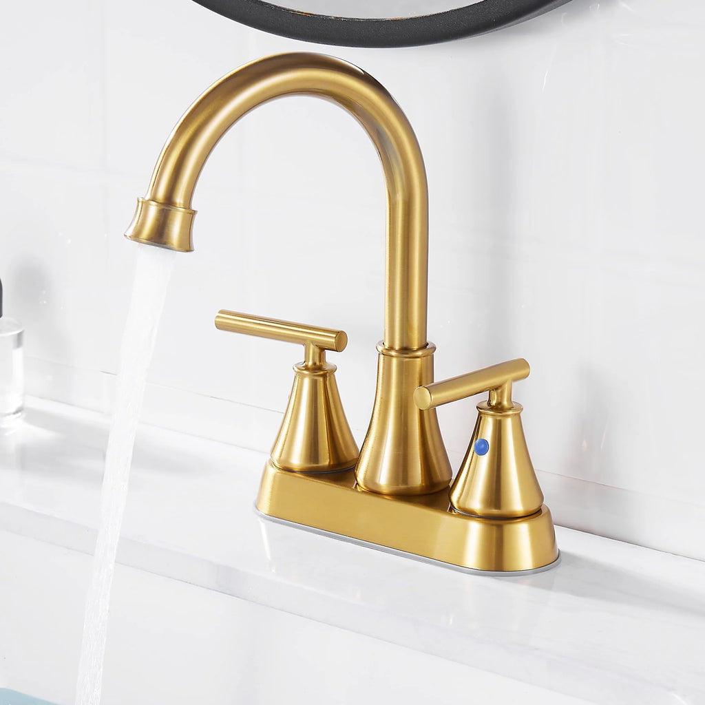 4 Inch 2 Handle Brushed Nickel Bathroom Sink Faucet A473
