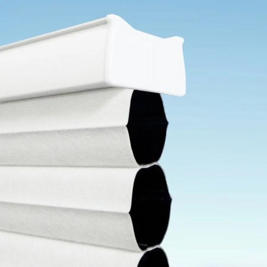White Cordless Blackout Polyester Honeycomb Window Shades 17.5" x 48" V46495