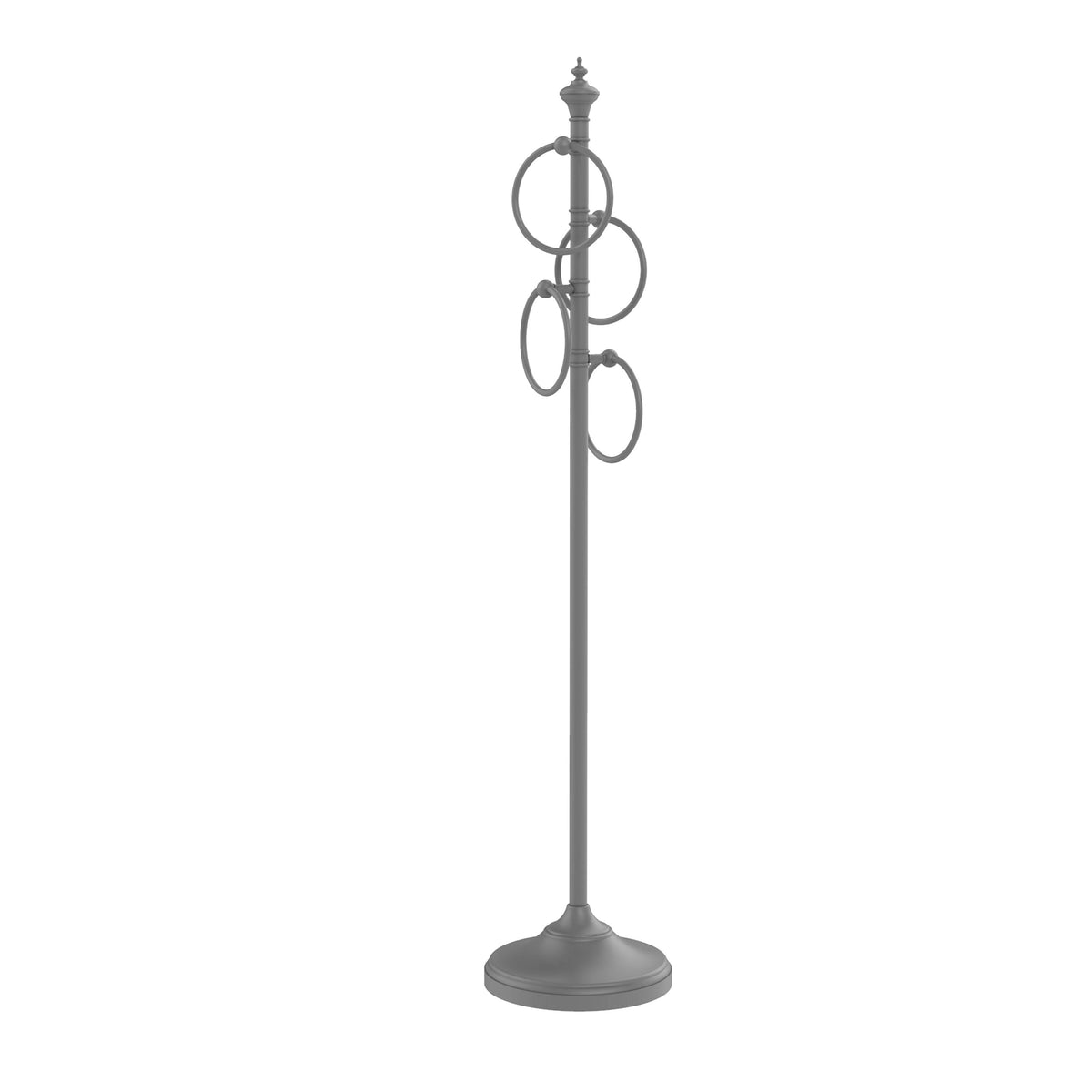 Matte Gray Floor Standing 4 Towel Ring Stand D280389