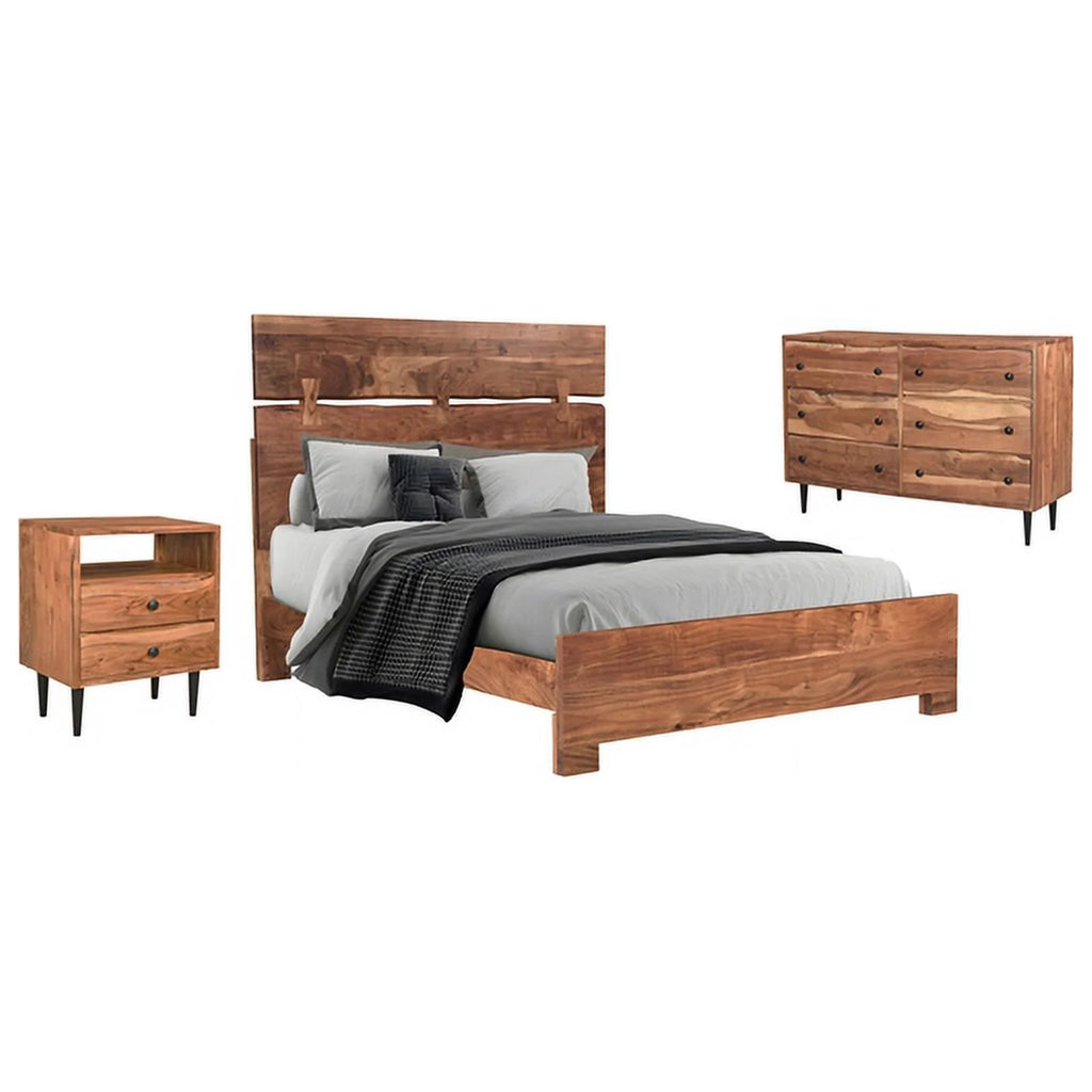 Solid Wood Queen Panel Bed Z17570