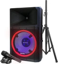 Bluetooth 2200W Peak Speaker with 15 Inch Woofer and LED Party Lights X13538