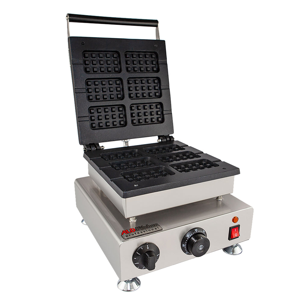 Belgian Stick Waffle Iron, 6 Rectangular Waffles, Stainless Steel, Nonstick X797