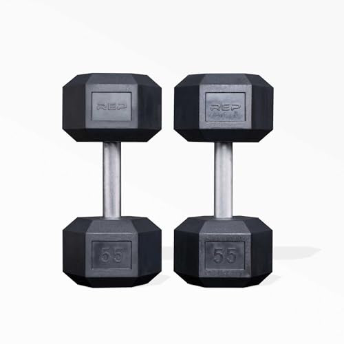 55lb-75 lb Rubber Hex Dumbbell Set T894