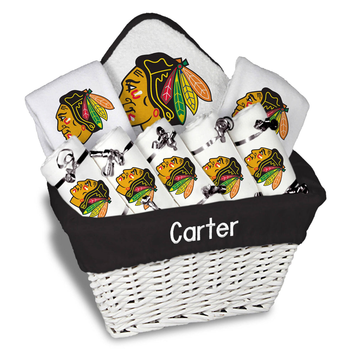 White Newborn Gift Basket W4825