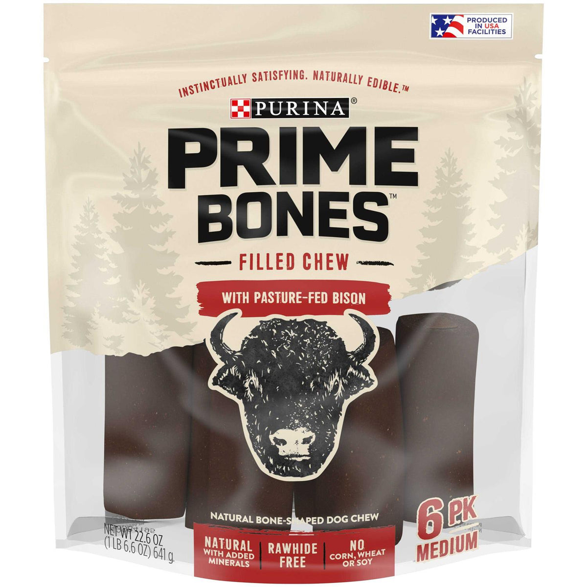 Natural Dog Treats Filled Chew With Bison Y15032