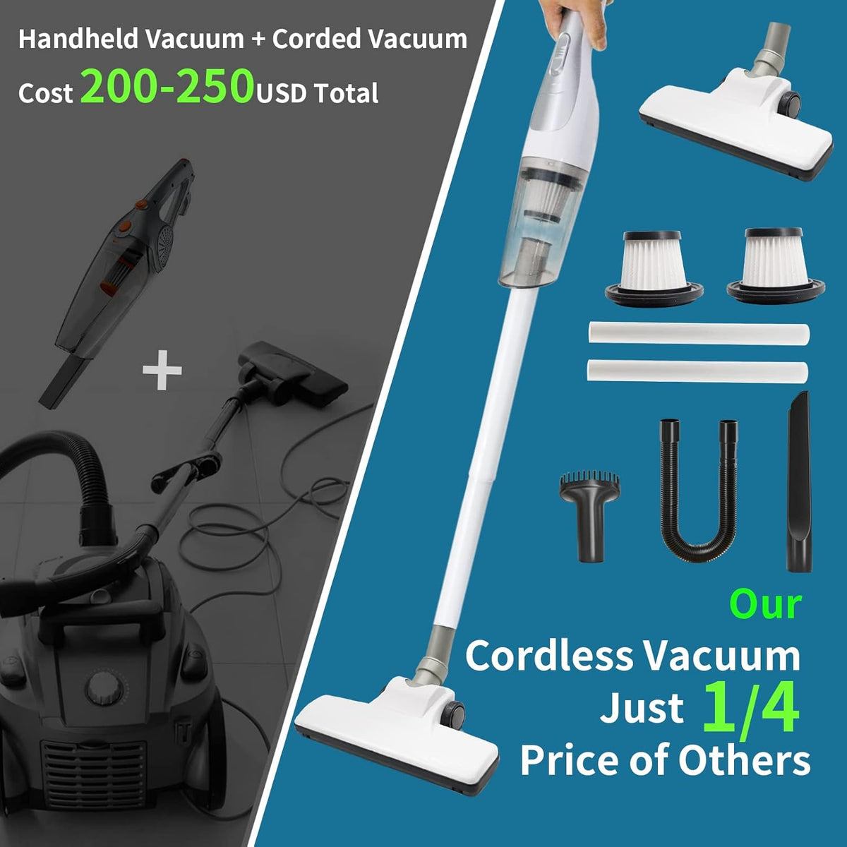 Cordless Stick Vacuum Cleaner with Rechargeable Battery P534