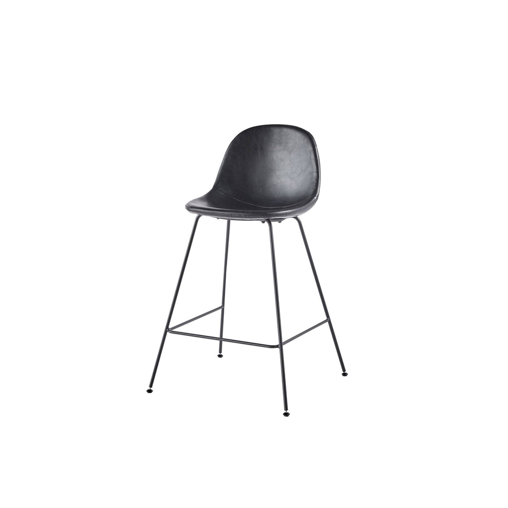 Faux Leather Bar Stool Set of 2 Brown Z5472