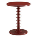 Side Table With Round Top, Red P253