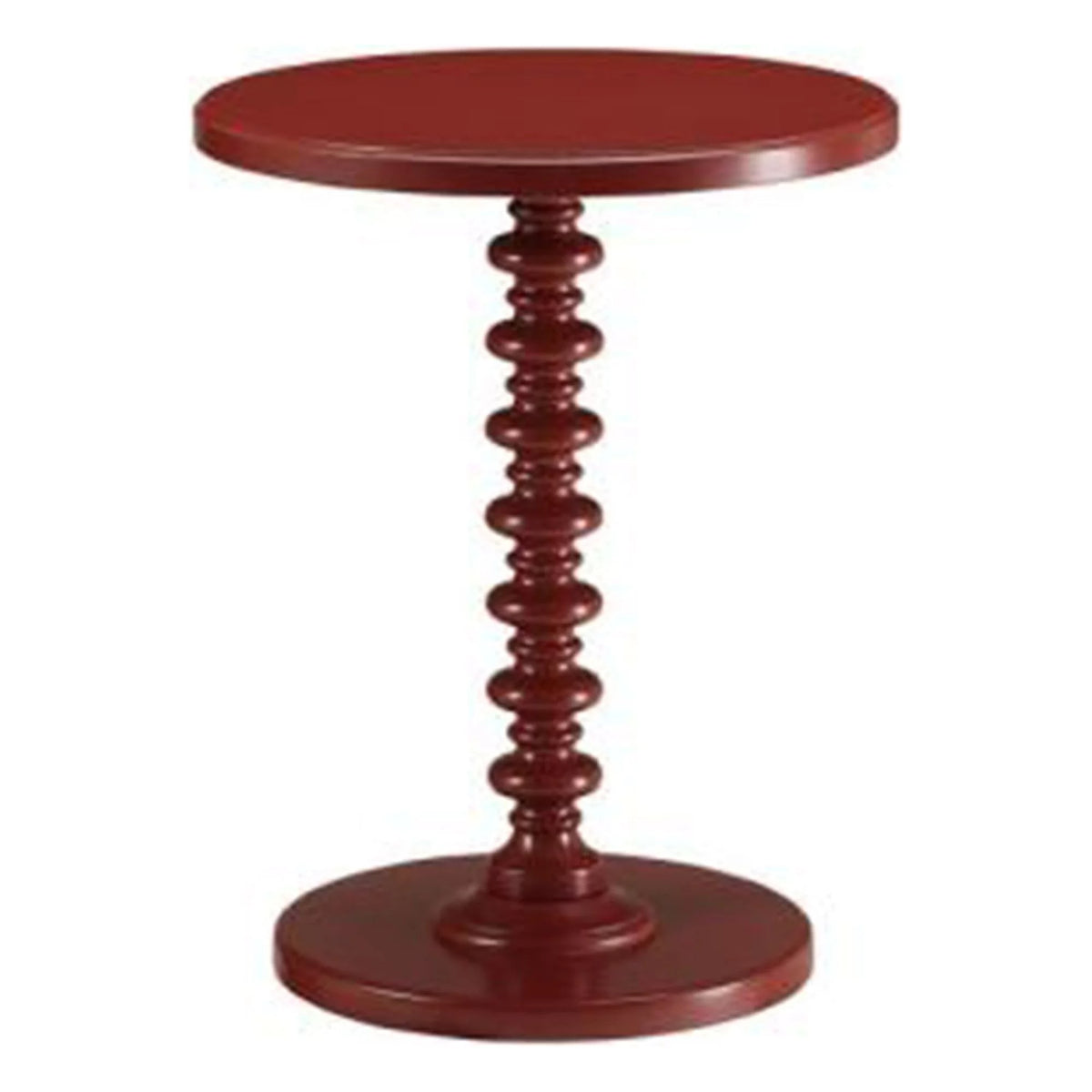 Side Table With Round Top, Red P253
