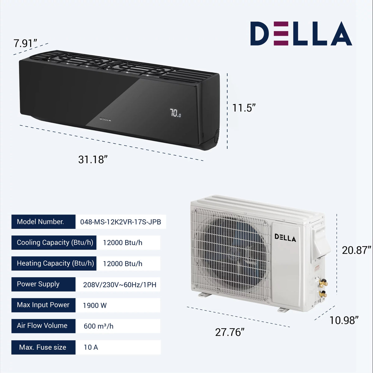 12000 BTU 17.5 SEER Mini Split Air Conditioner & Heater A329