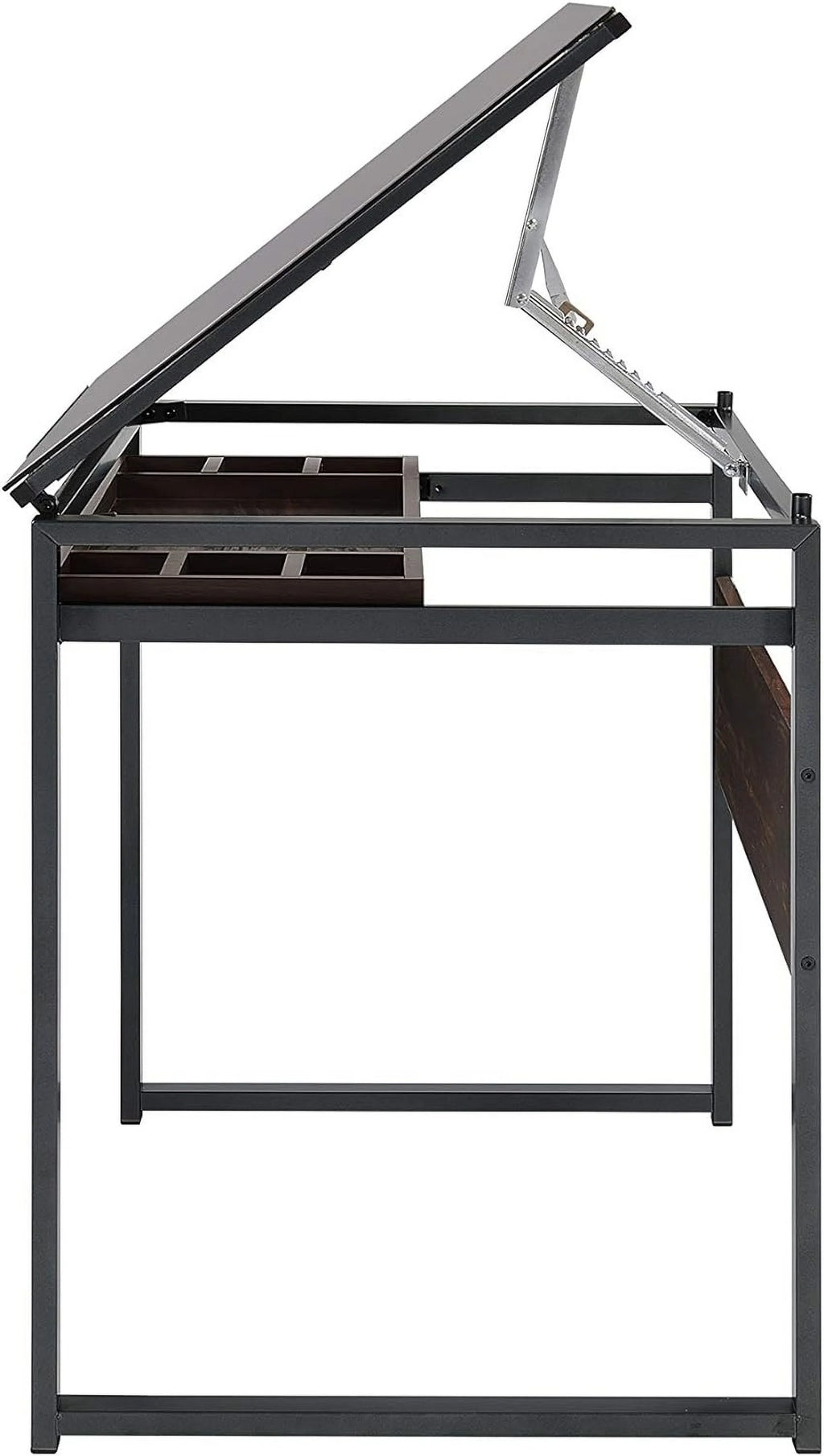 Dark Gunmetal and Chestnut Drafting Desk Q829501