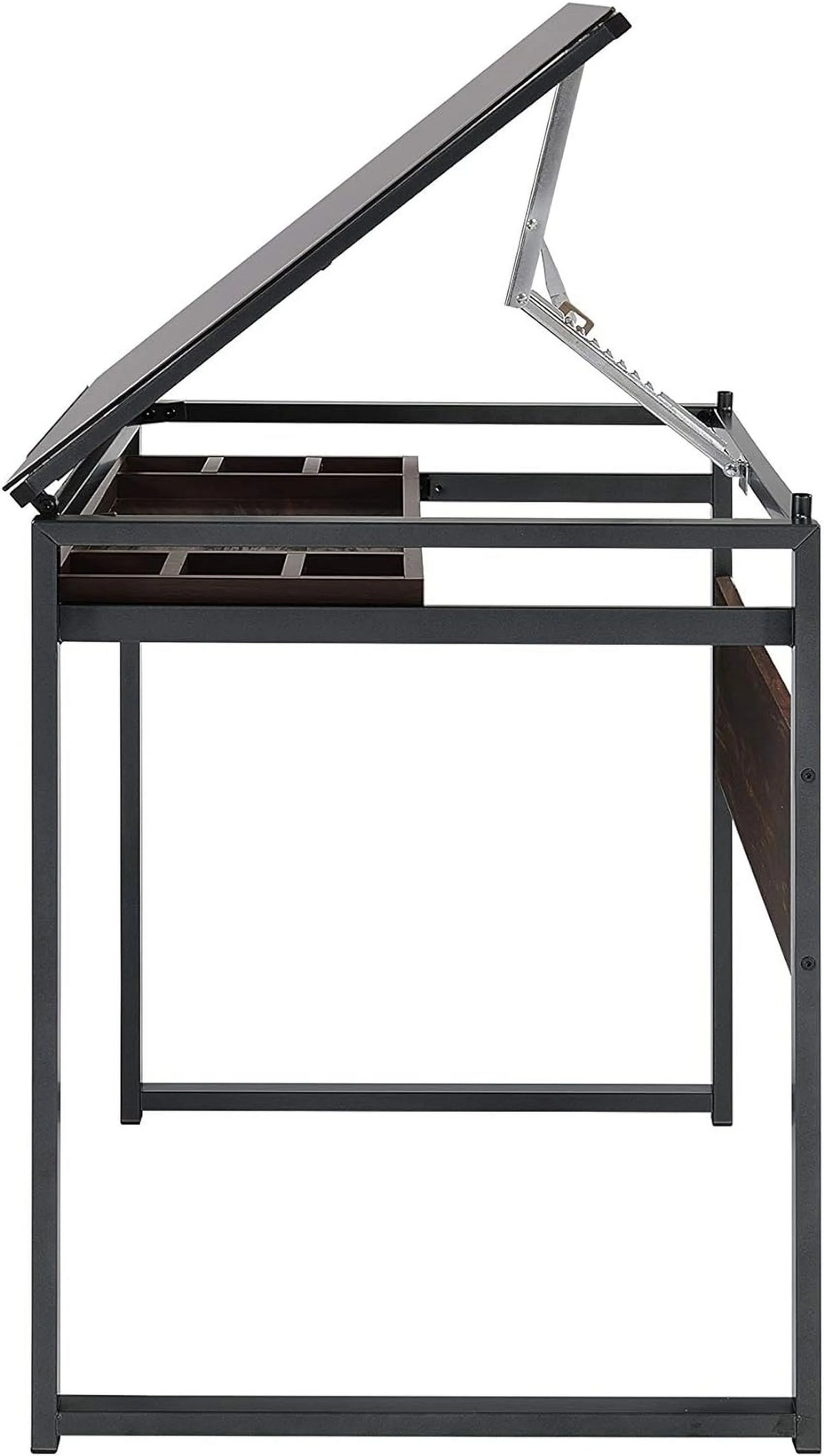 Dark Gunmetal and Chestnut Drafting Desk Q829501