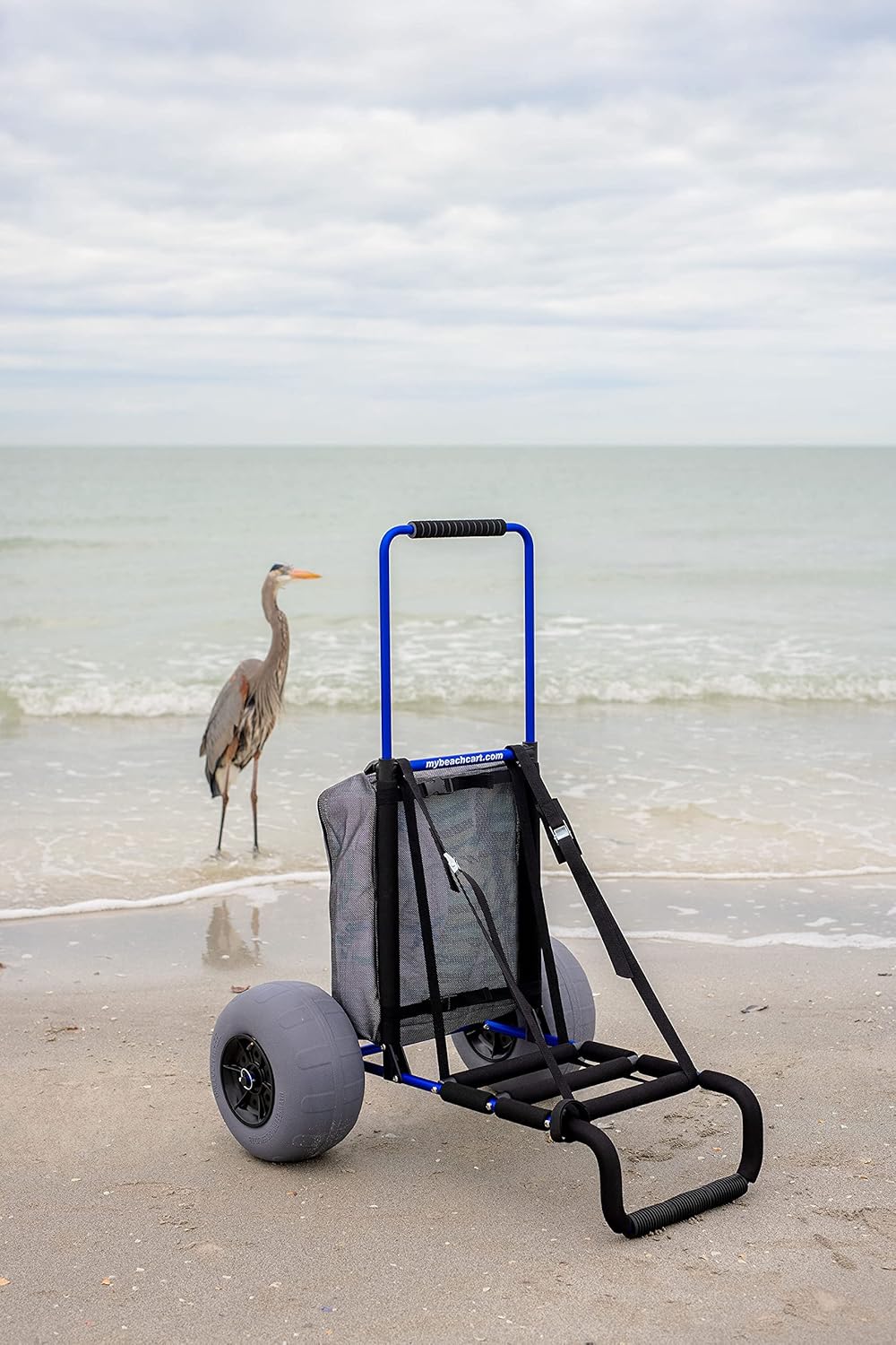 Aluminum Foldable Beach Cart Trolley 12 INCH Big Wheels Balloon Tires M446
