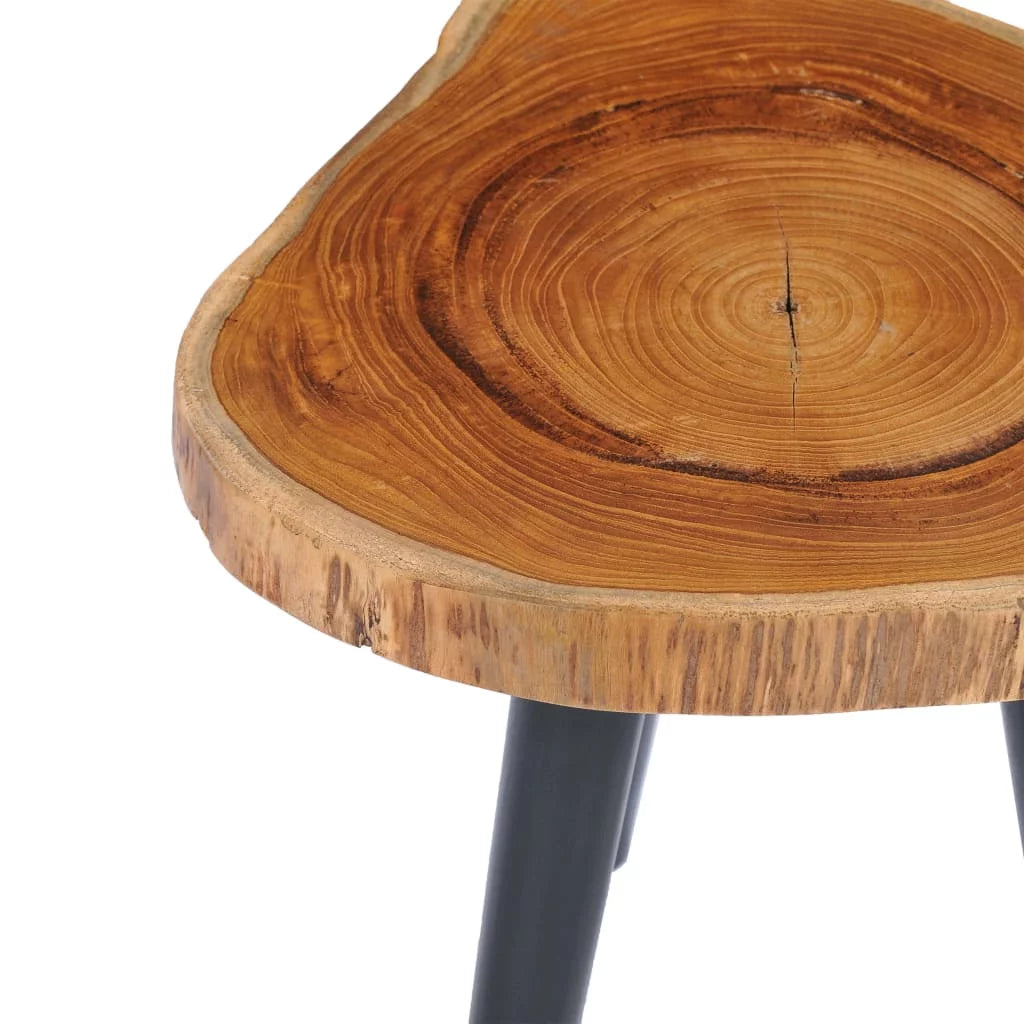 Wooden Coffee Table Teak Wood End Side Table 15.7 x 17.7 Inches D188