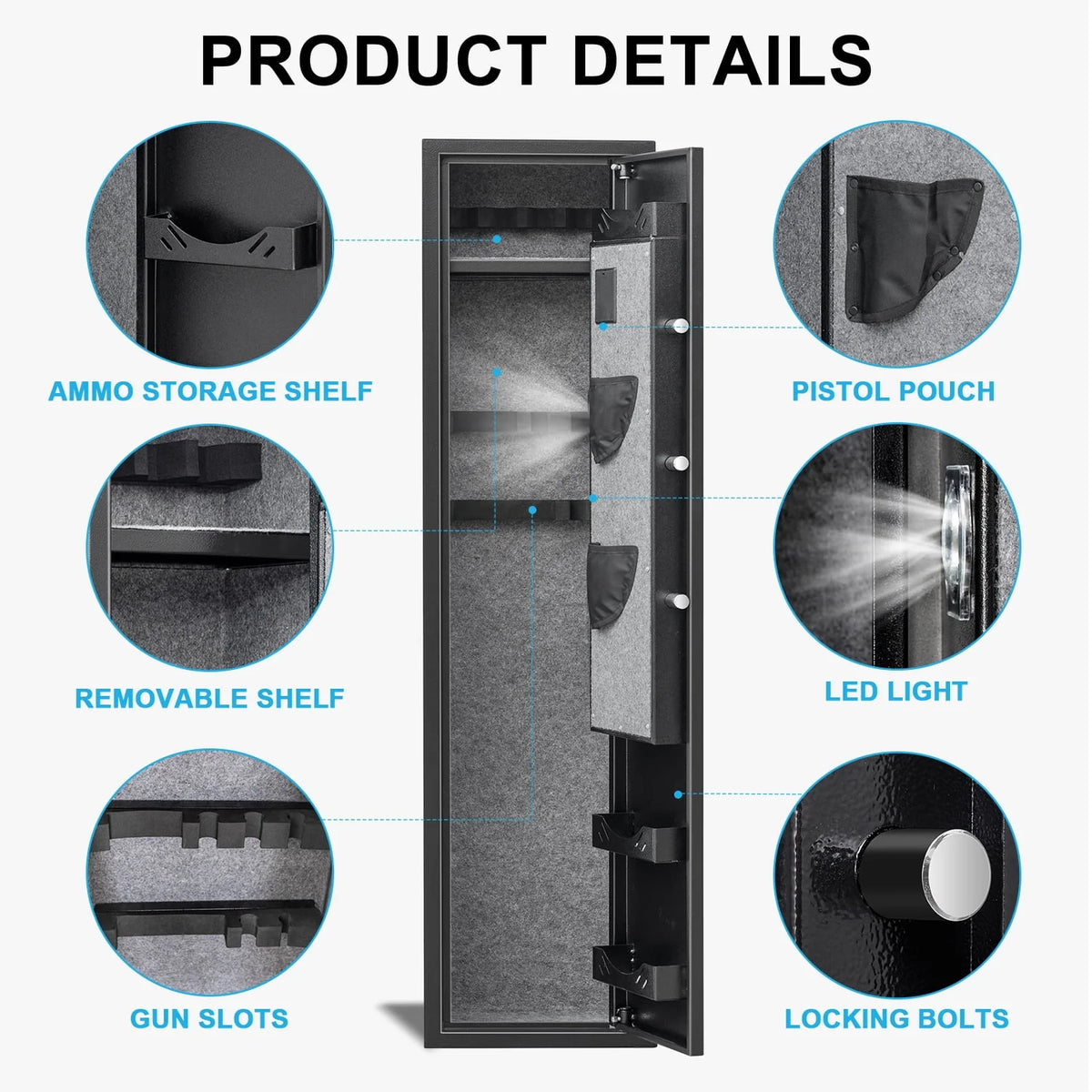 3-5 Long Gun Safe with Backlit Keypad J92702