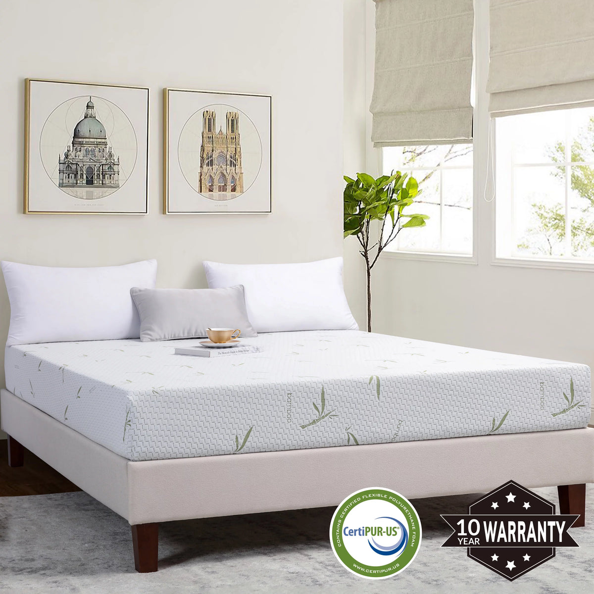 Green Tea Gel Memory Foam Mattress Twin Size N897634