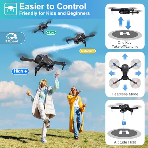Foldable FPV Drone with 1080P HD Camera, 2 Batteries B1443