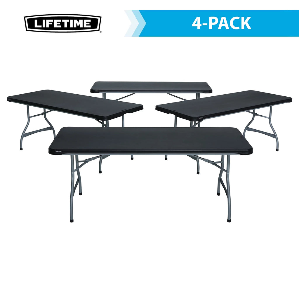 Black 6 Foot Folding Tables 4 Pack C316749