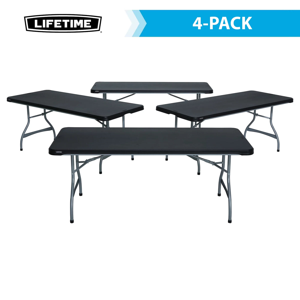 Black 6 Foot Folding Tables 4 Pack C316749