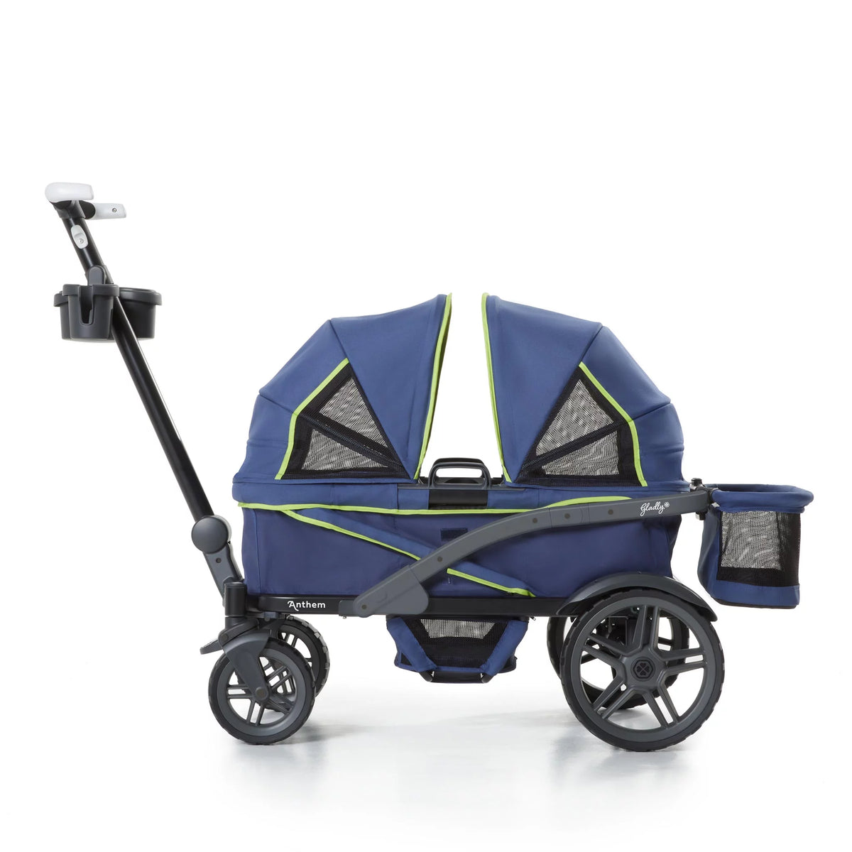 2-Seater Wagon Stroller with Rugged Wheels and Removable Canopy L933602