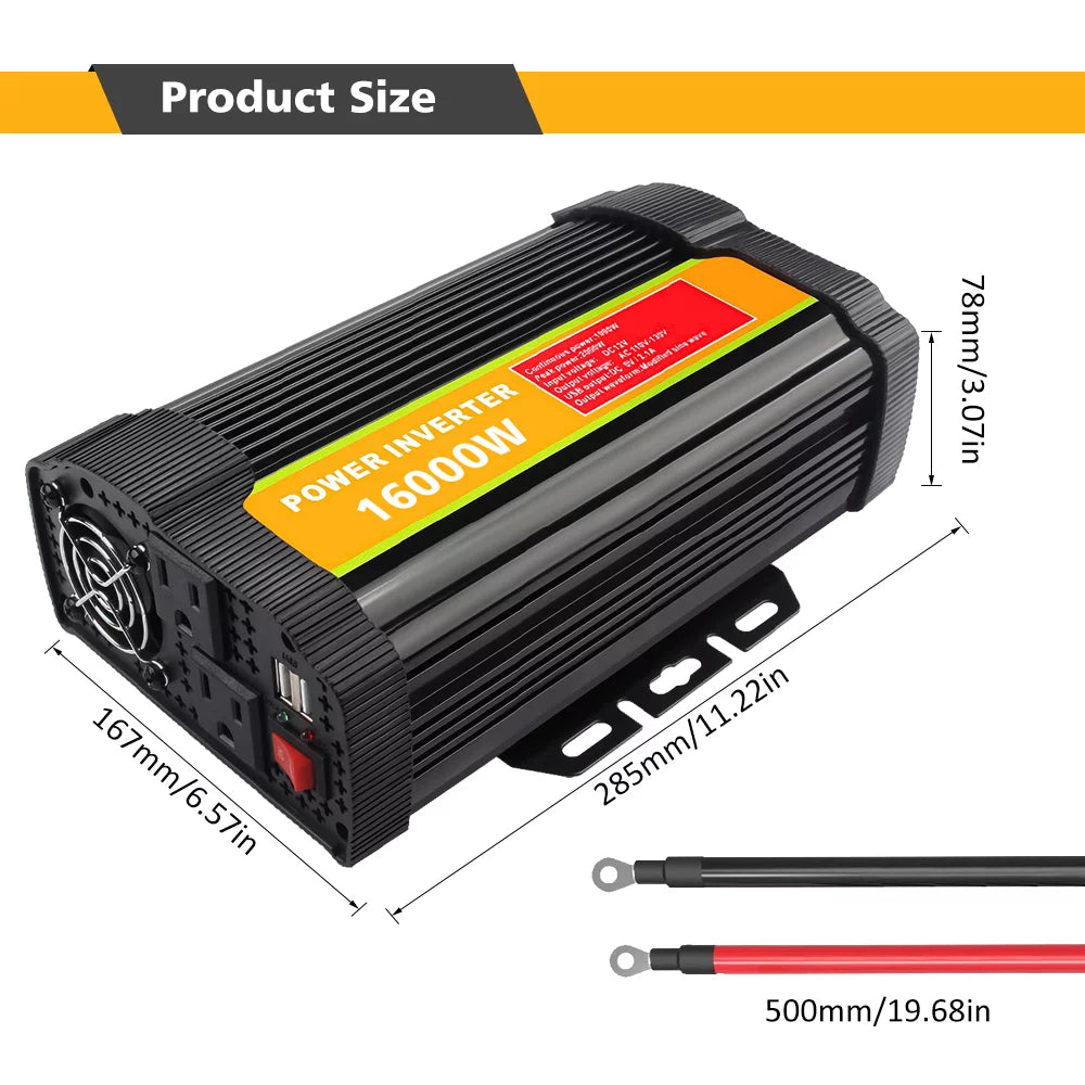 16000W Peak Power Inverter with Dual USB Port C6227