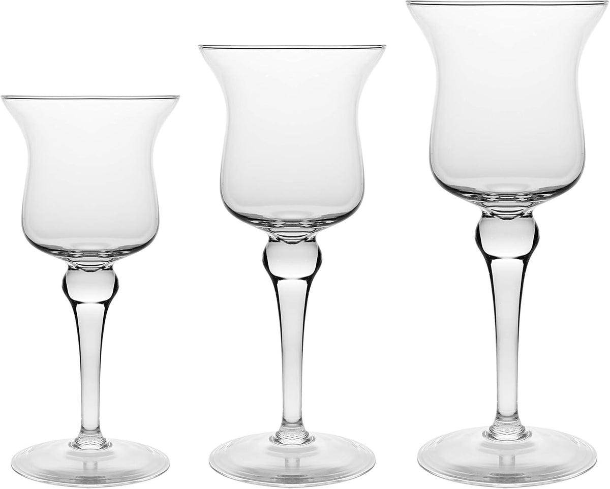 Hand Blown Glass Set of 3 Pillar Candle Holders H687724