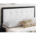 White Fabric Button Tufted Twin Size Wooden Headboard K87201