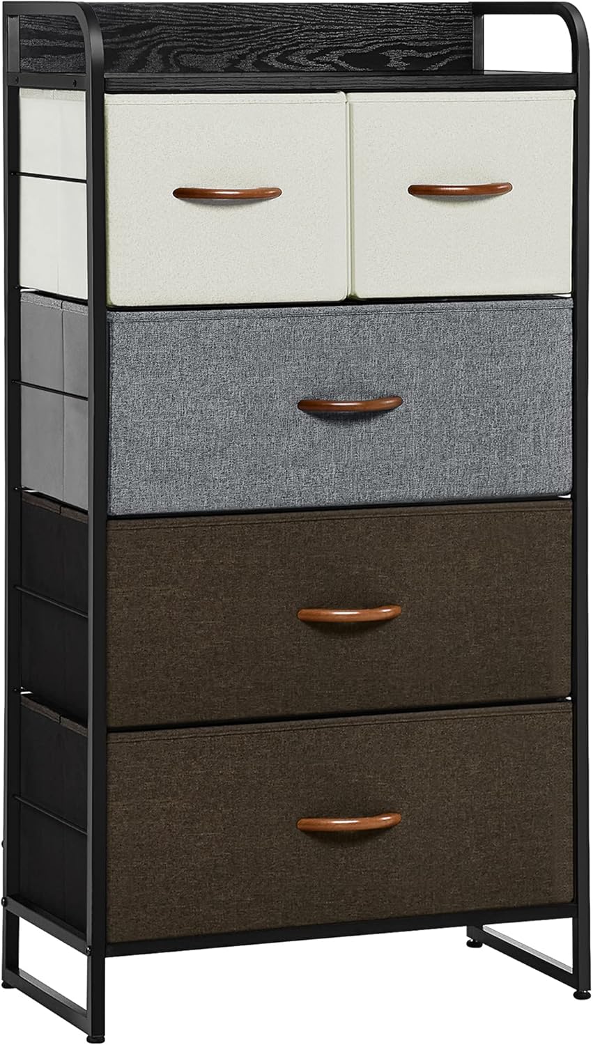 5 Drawer Tall Fabric Dresser with Steel Frame Y237
