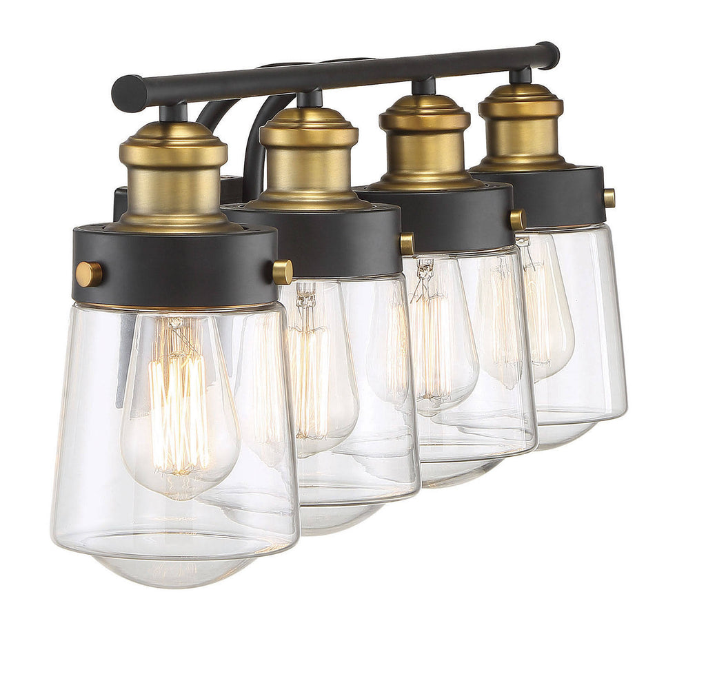 Vintage Black with Warm Brass 4 Light Bath Y875368