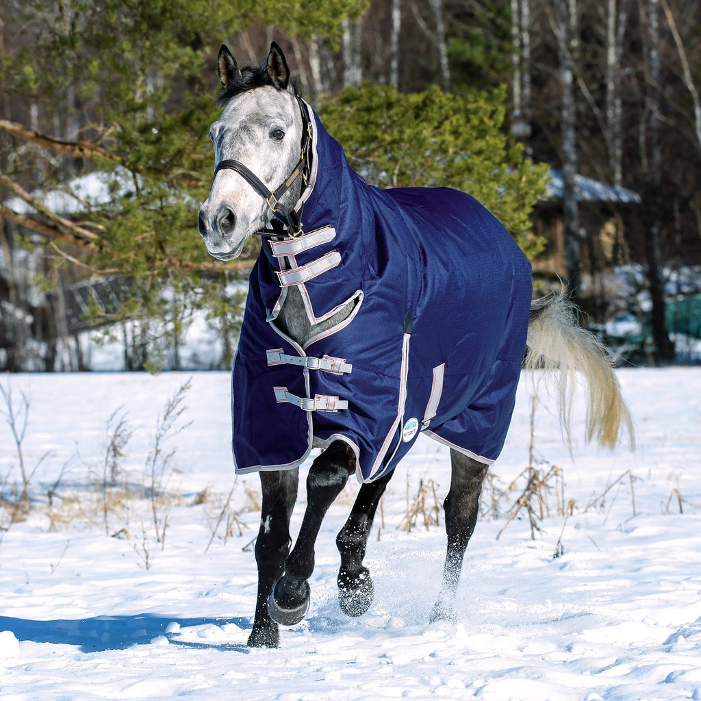 Navy/Silver/Red Combo Neck Medium Blanket O55486