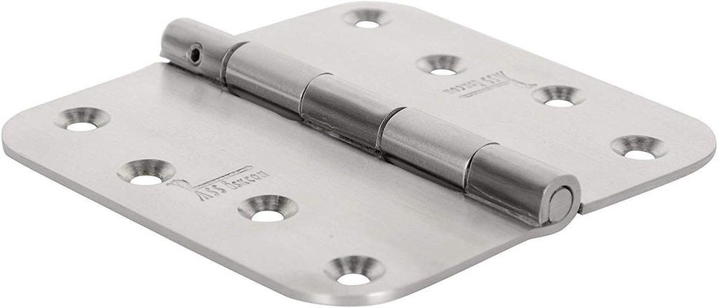 4 Inch Stainless Steel Hinge with Removable Pin, Satin Finish, Heavy Duty, 3 Hinges with 24 Screws X8213