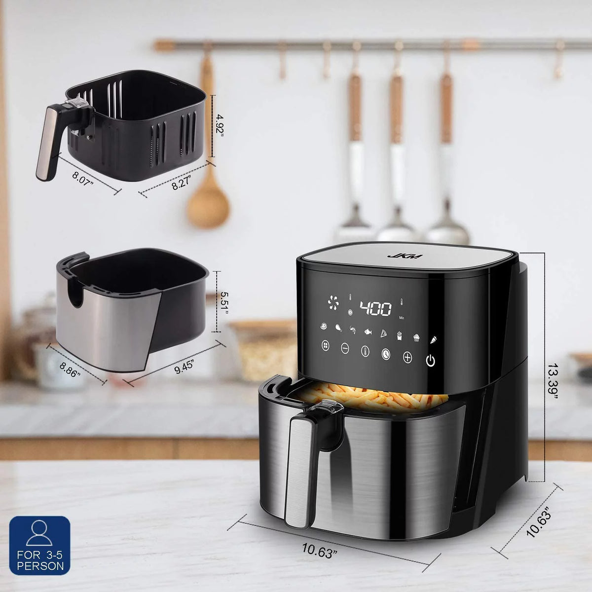 5.3 Quart Stainless Steel Air Fryer M2550