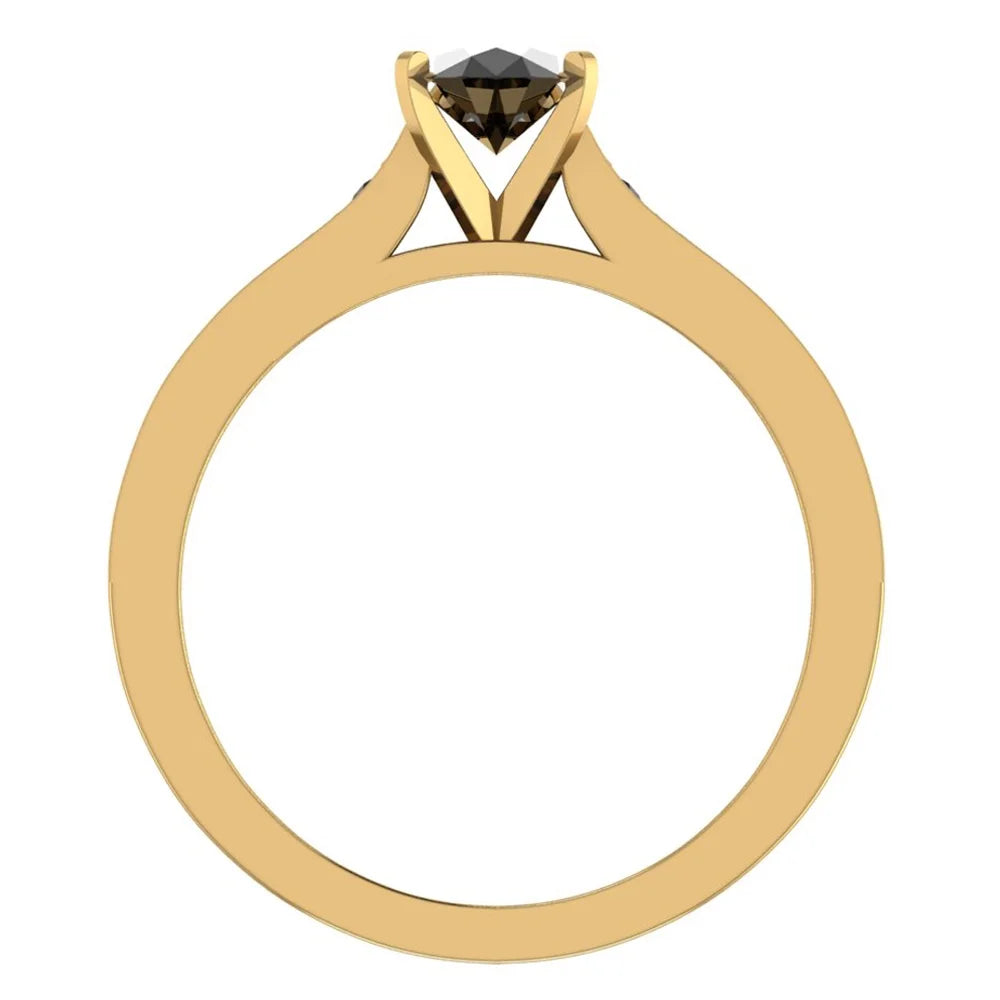Black Diamond Engagement Ring Oval 1.00 Carat 14K Gold B233996