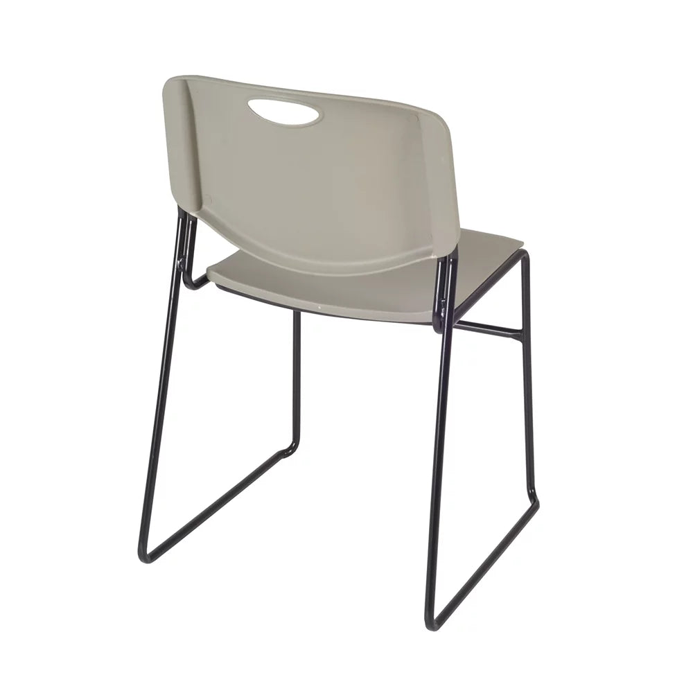 48" Square Breakroom Table & 4 Stack Chairs N8152