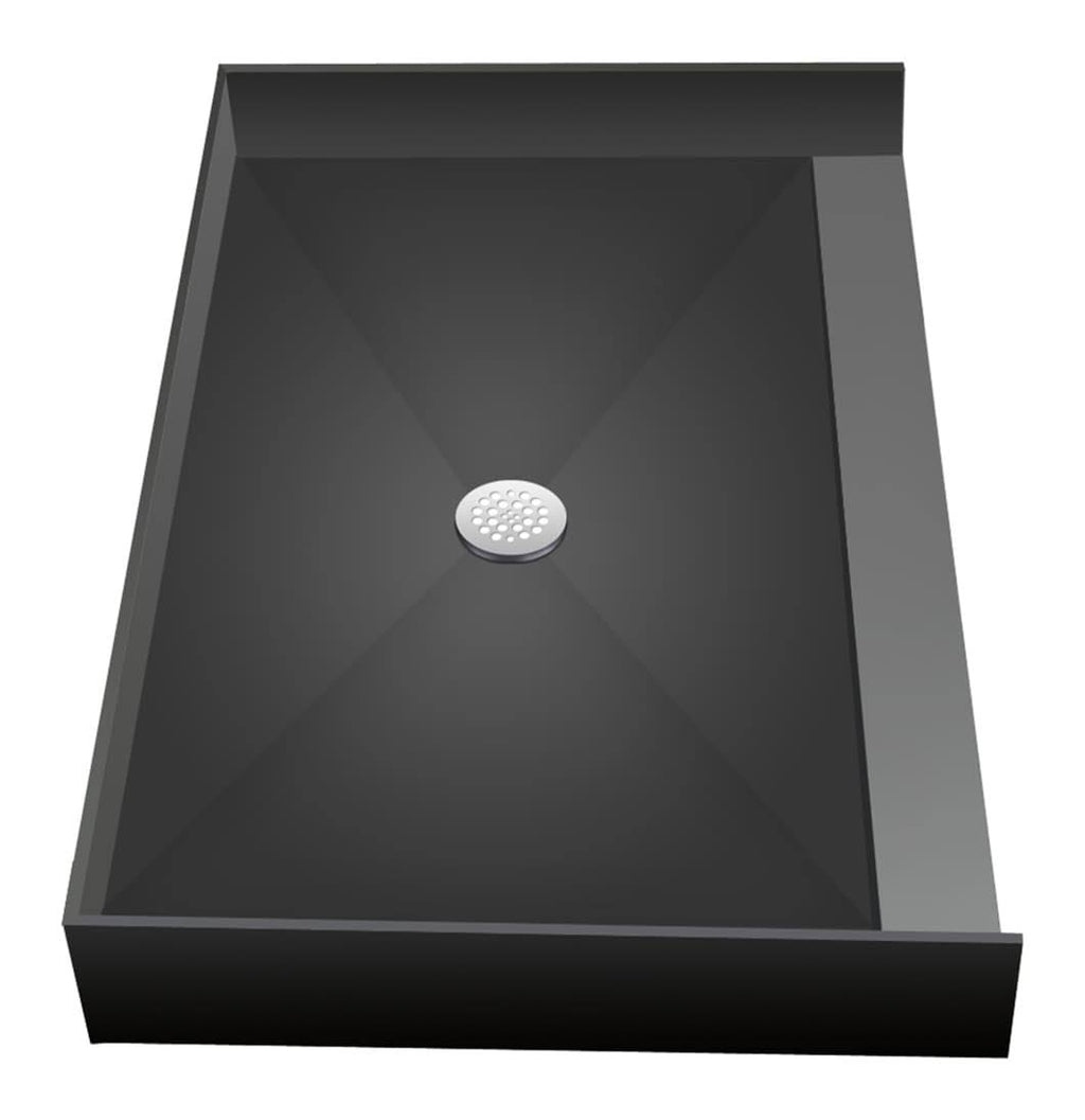 Polished Chrome Rectangular Barrier Free Shower Base with Center Drain J23004