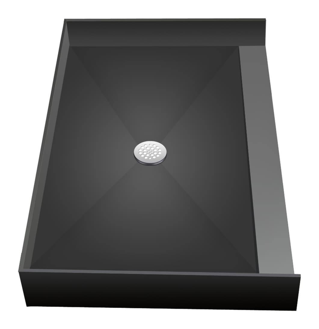 Polished Chrome Rectangular Barrier Free Shower Base with Center Drain J23004